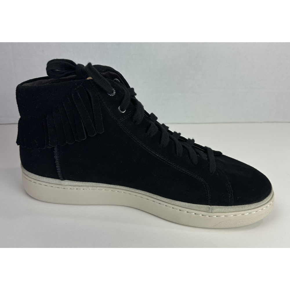UGG Cali Fringe High Top Trainer Suede Boots Men's 11.5 Black Laced Shoes Uggs - Picture 3 of 14